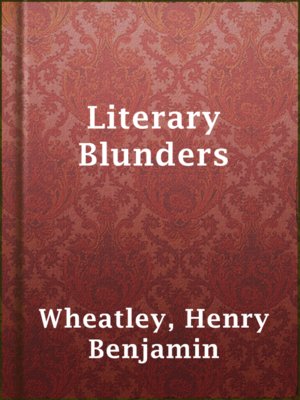 cover image of Literary Blunders